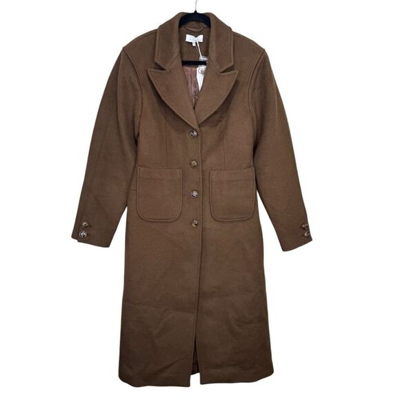 NEW L’Academie x Marianna Long Coat Espresso Brown Size Large - Picture 5 of 10